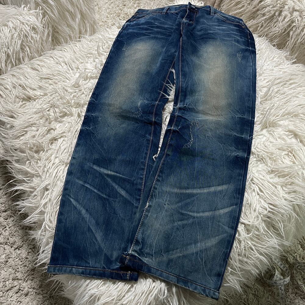 Vintage Japanese Brand Faded Wash Low-rise Denim Jeans Blue size 32